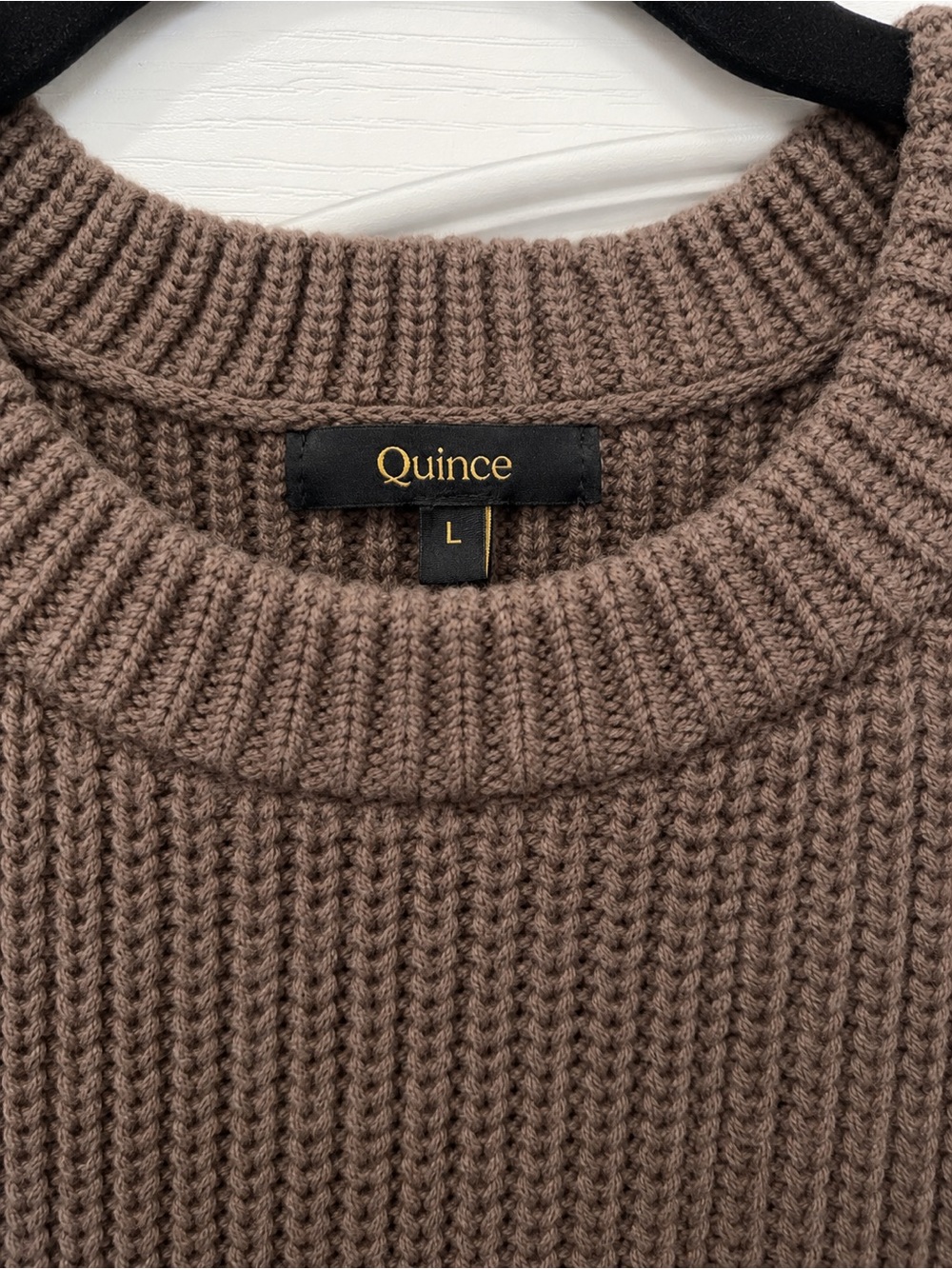 Quince Women’s Brown Rib-Knit Crewneck Sweater - Picture 2 of 4